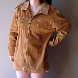 Corduroy zipper shirt
